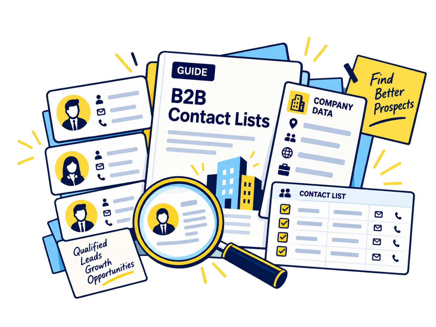 Ultimate Guide to B2B Contact Lists illustration